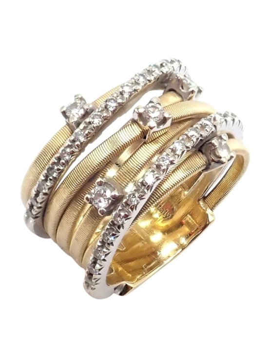 Marco Bicego Jewelry - Authentic! Marco Bicego 18k Yellow White Gold Diamond 7 Row Goa Ring sz 6.5
